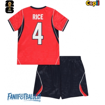Anglia Declan Rice #4 Echipament de Fotbal Replică Mondial 2026 Copii Deplasare (+ Șorturi)